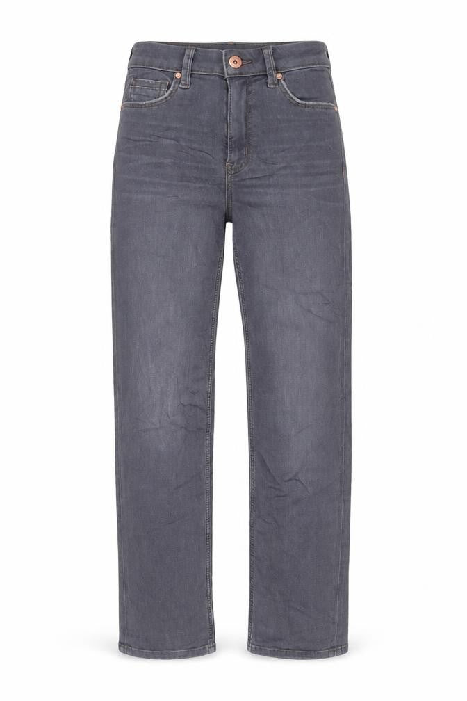 Marks & Spencer Womens Grey Cotton Straight Jeans Size 6 L28 in Regular Zip