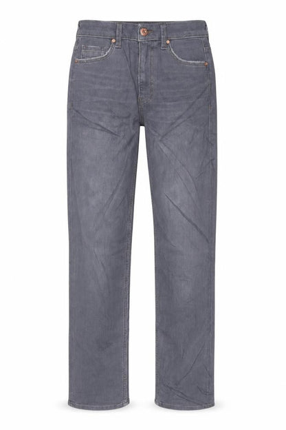 Marks & Spencer Womens Grey Cotton Straight Jeans Size 6 L29 in Regular Zip