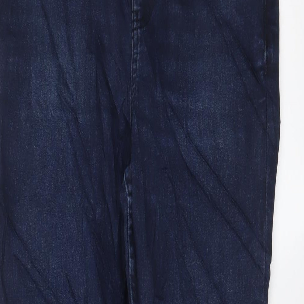 Marks and Spencer Womens Blue Cotton Skinny Jeans Size 10 L27 in Regular Zip