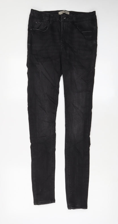 Denim & Co. Womens Black Cotton Skinny Jeans Size 10 L32 in Regular Zip