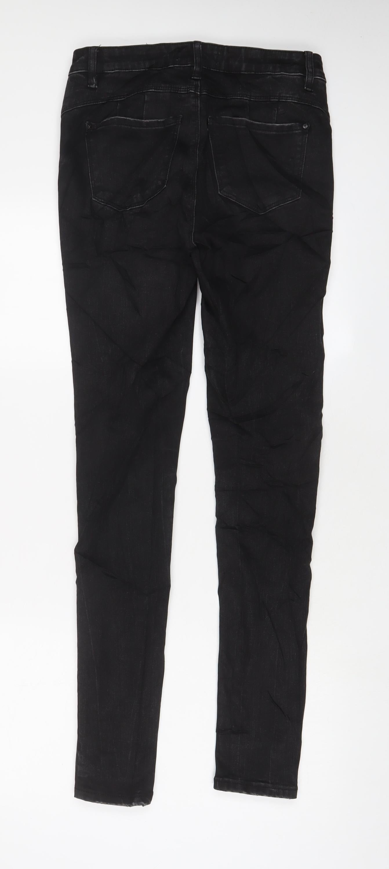 Denim & Co. Womens Black Cotton Skinny Jeans Size 10 L32 in Regular Zip