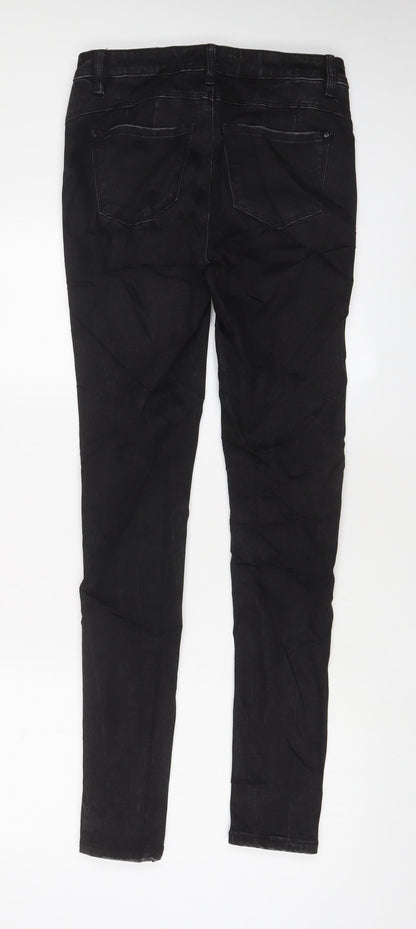 Denim & Co. Womens Black Cotton Skinny Jeans Size 10 L32 in Regular Zip