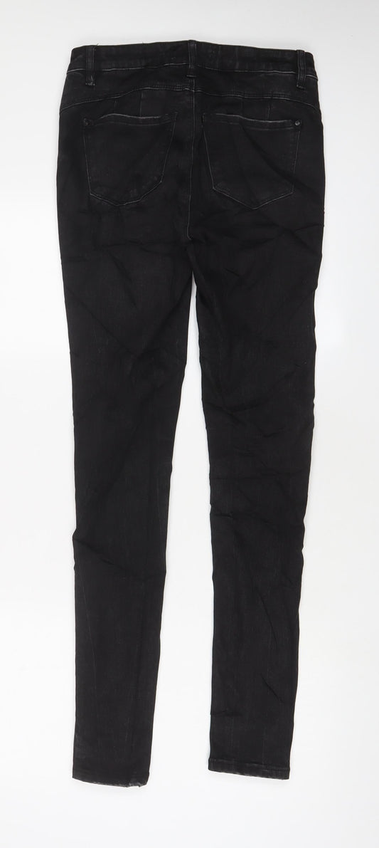 Denim & Co. Womens Black Cotton Skinny Jeans Size 10 L32 in Regular Zip