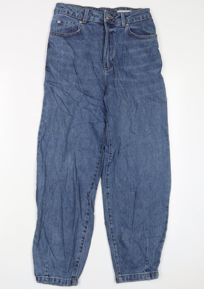 Womens UK Size 6 Marks and Spencer Regular Fit Mom Blue Jeans