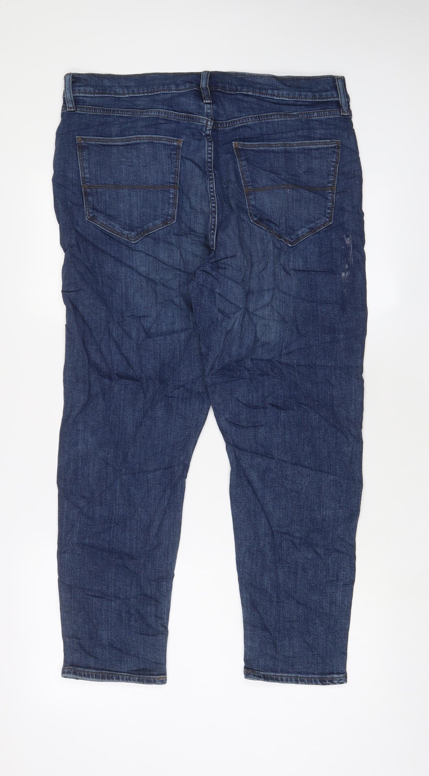 Womens UK Size 34 in Marks and Spencer Regular Fit Tapered Blue Jeans