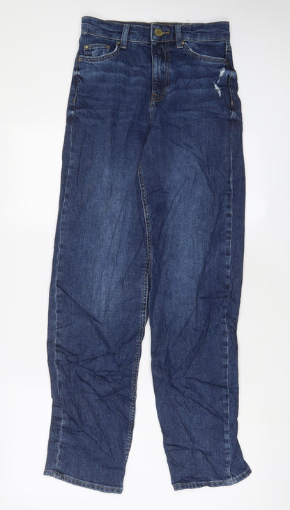 Womens UK Size 6 Marks and Spencer Regular Fit Boyfriend Blue Jeans
