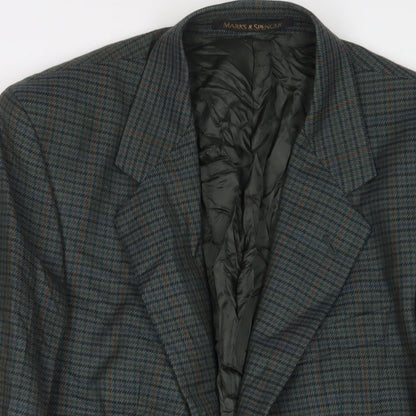 Mens UK Size 40 Marks and Spencer Regular Green Suit Jacket