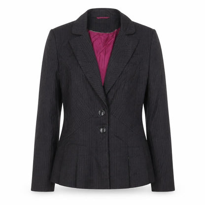 Next Womens Grey Striped Jacket Blazer Size 10 Button
