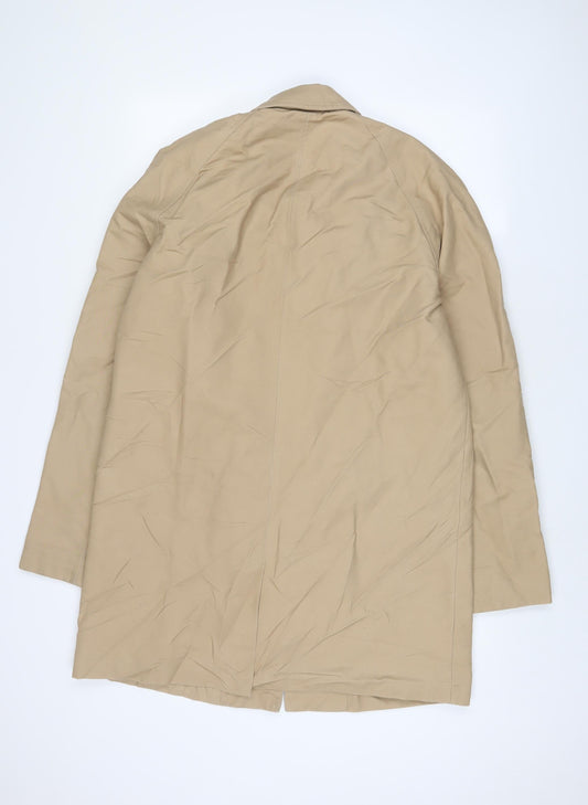 ASOS Mens Beige Overcoat Coat Size L Button
