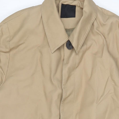 ASOS Mens Beige Overcoat Coat Size L Button