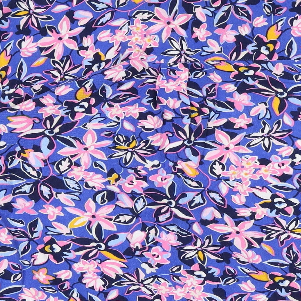 Damart Womens Ivory Floral Viscose Basic Blouse Size 14 V-Neck