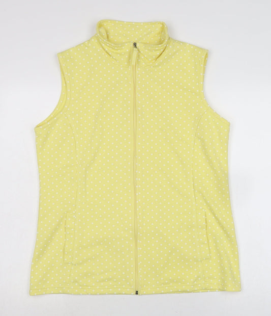 Damart Womens Yellow Gilet Waistcoat Size 14 Zip