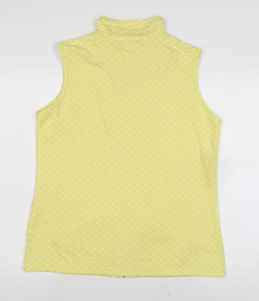 Damart Womens Yellow Gilet Waistcoat Size 14 Zip