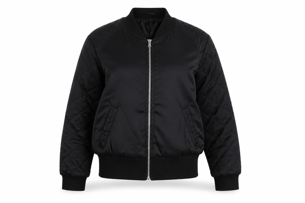 Womens UK Size 6 Divided Black Bomber Jacket