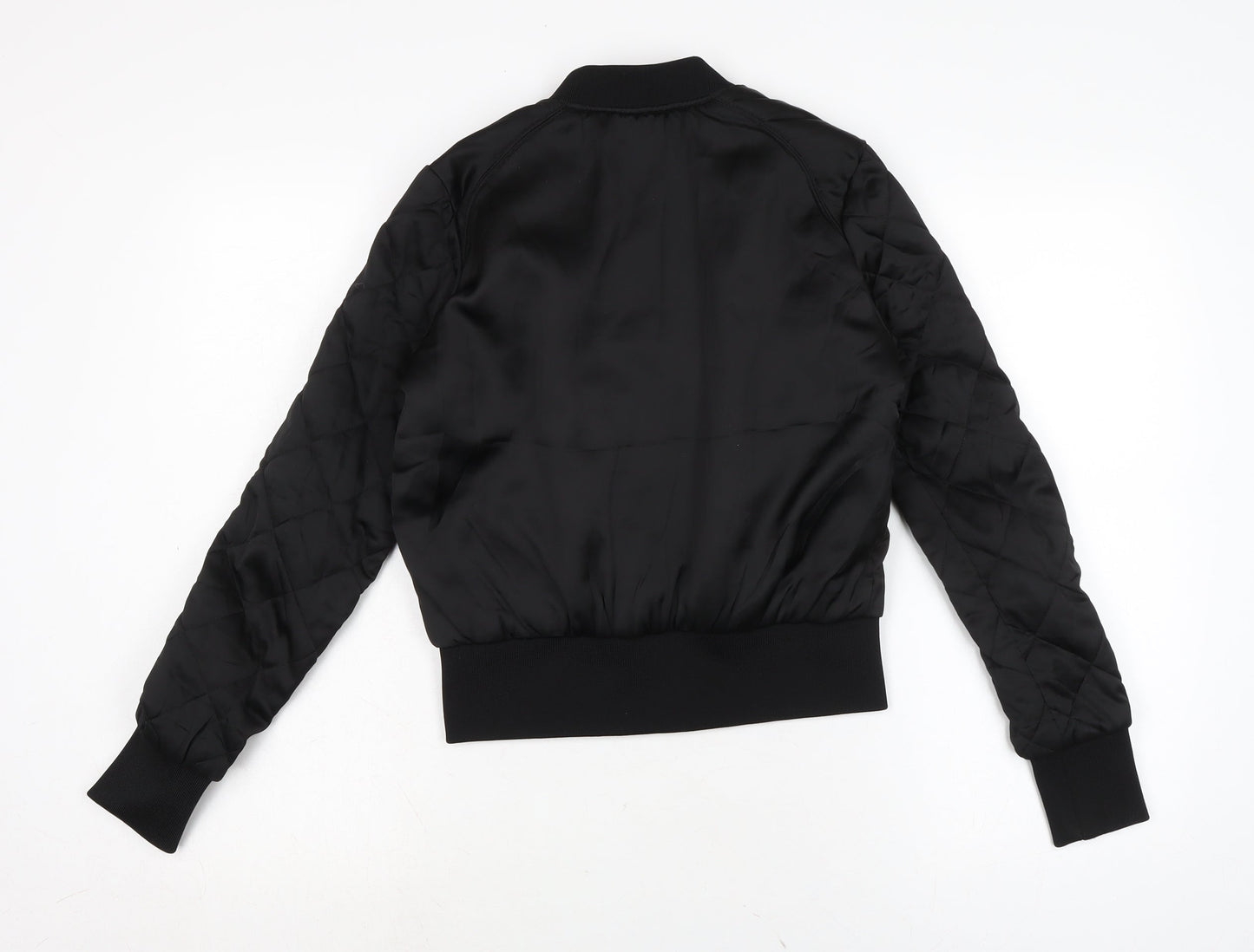 Womens UK Size 6 Divided Black Bomber Jacket
