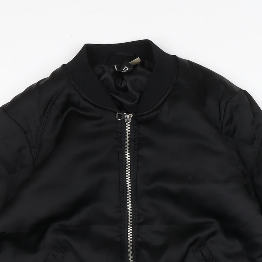 Womens UK Size 6 Divided Black Bomber Jacket