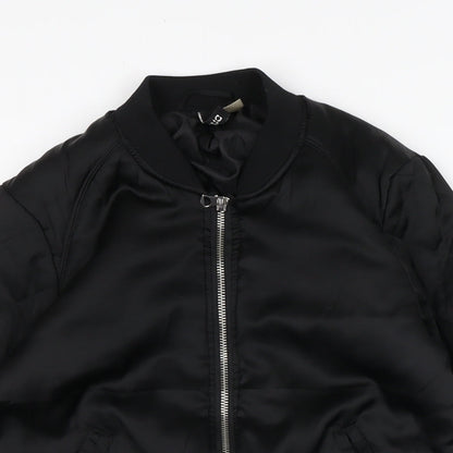 Womens UK Size 6 Divided Black Bomber Jacket