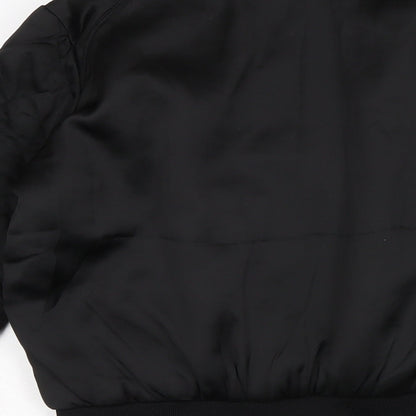 Womens UK Size 6 Divided Black Bomber Jacket