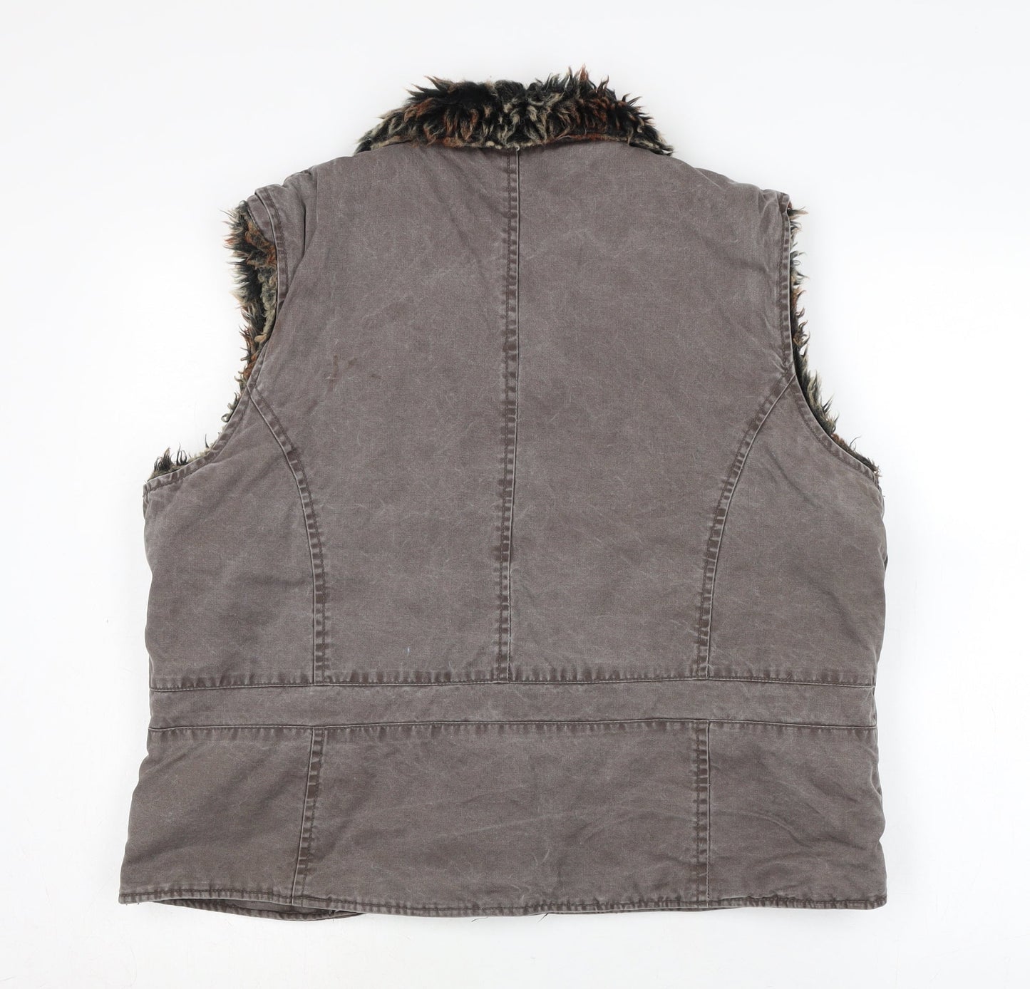 Roman Womens Brown Gilet Waistcoat Size L Zip