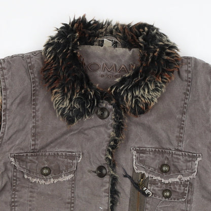 Roman Womens Brown Gilet Waistcoat Size L Zip