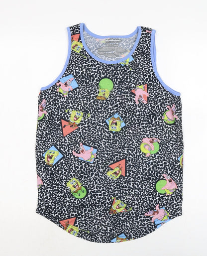 Nickleodeon Womens Multicoloured Animal Print Polyester Basic Tank Size S Boat Neck