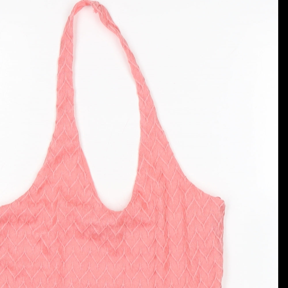 Womens UK Size 10 Select Pink Cropped T-Shirt