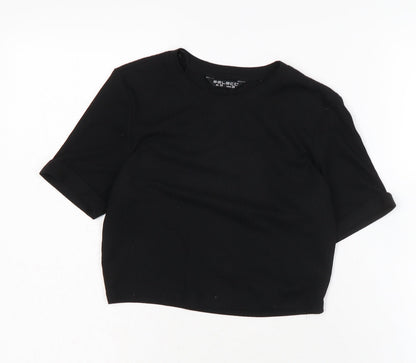 Womens UK Size 10 Select Black Cropped T-Shirt