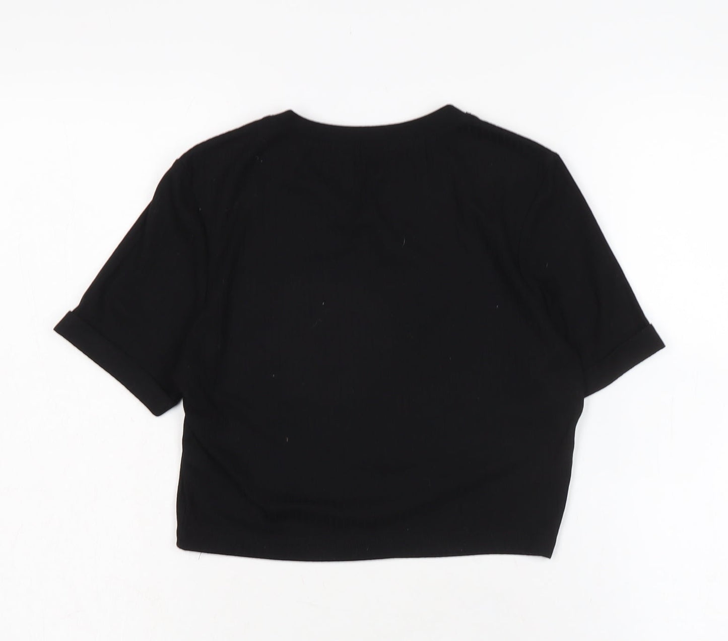 Womens UK Size 10 Select Black Cropped T-Shirt