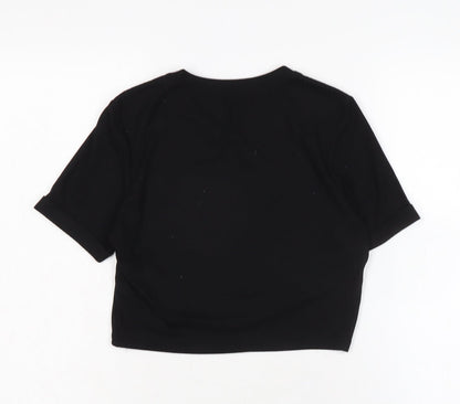 Womens UK Size 10 Select Black Cropped T-Shirt