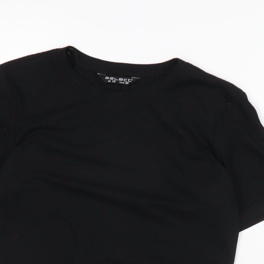 Womens UK Size 10 Select Black Cropped T-Shirt