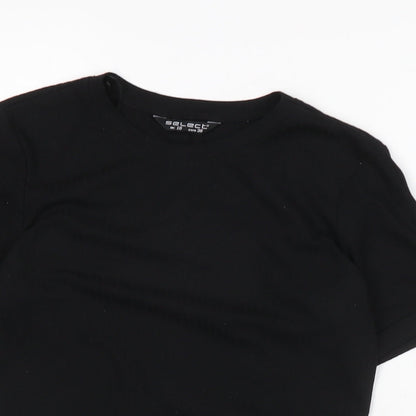 Womens UK Size 10 Select Black Cropped T-Shirt