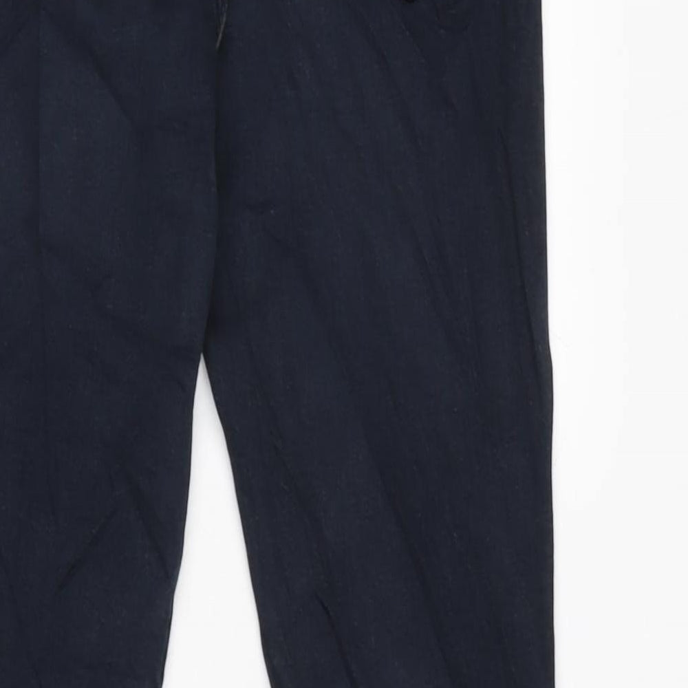 Marks and Spencer Girls Blue Cotton Tapered Jeans Size 11-12 Years L24 in Regular Zip