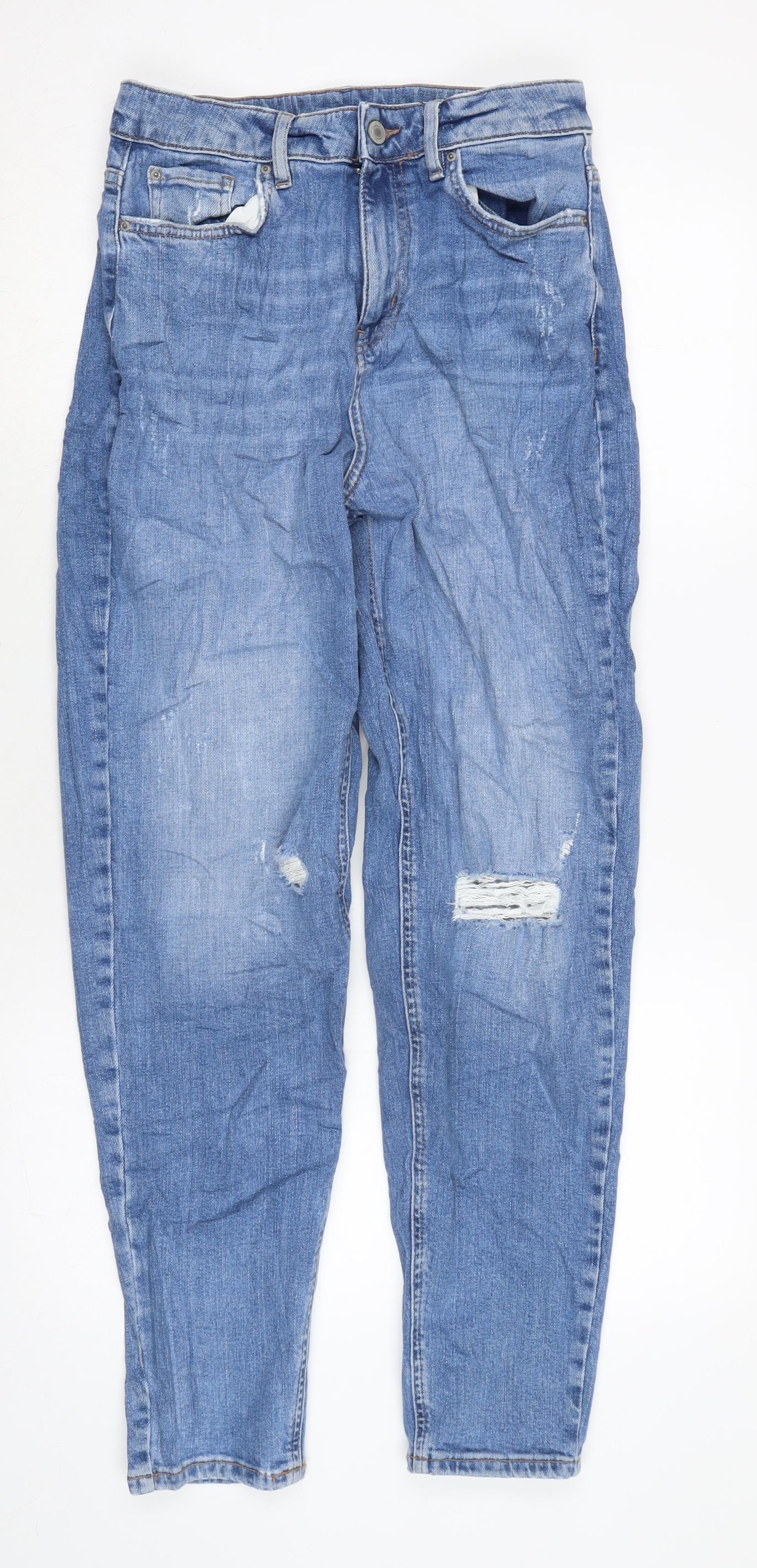 Womens UK Size 10 Marks and Spencer Regular Fit Tapered Blue Jeans