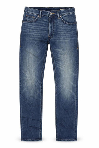 Marks & Spencer Mens Blue Cotton Blend Straight Jeans Size 2XS L29 in Regular Zip