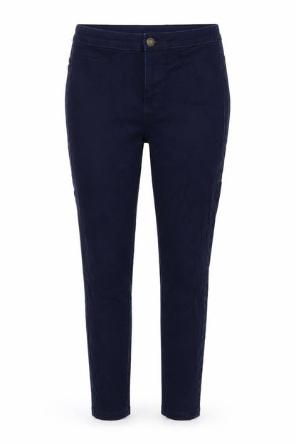 Marks & Spencer Womens Blue Cotton Skinny Jeans Size 12 L24 in Regular Zip