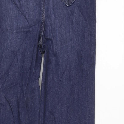 Marks and Spencer Womens Blue Cotton Blend Skinny Jeans Size 6 L25.5 in Regular Zip