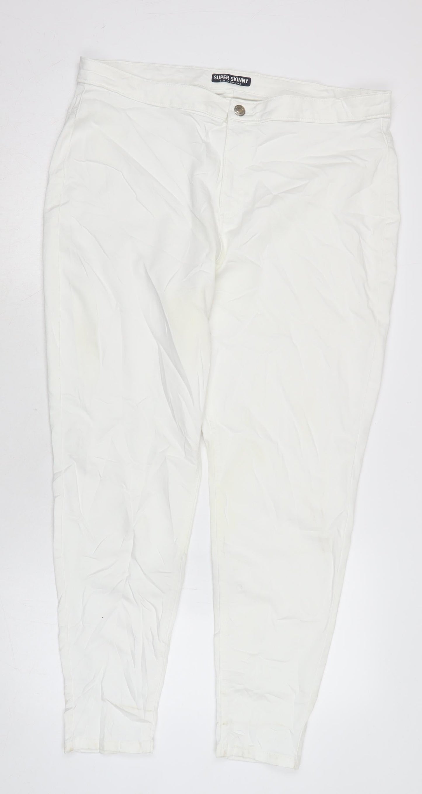 Womens UK Size 22 Marks and Spencer Regular Fit Skinny White Jeans
