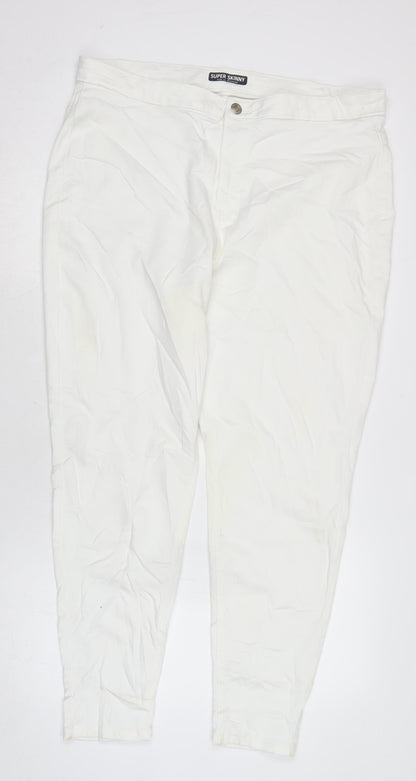 Womens UK Size 22 Marks and Spencer Regular Fit Skinny White Jeans