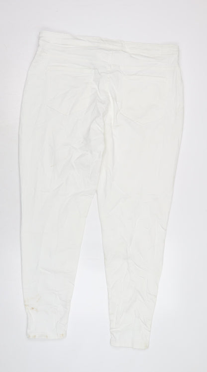 Womens UK Size 22 Marks and Spencer Regular Fit Skinny White Jeans