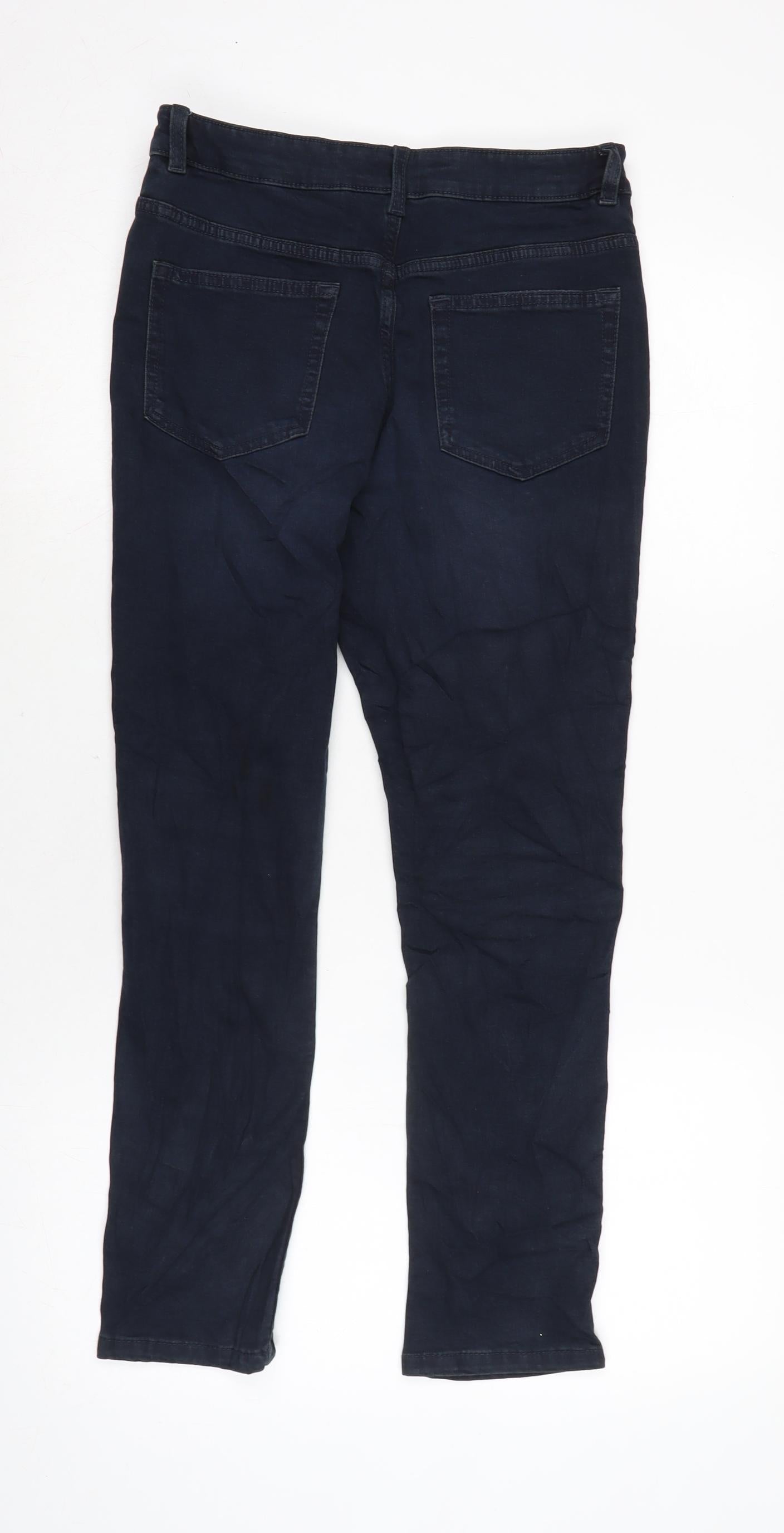 Marks and Spencer Girls Blue Cotton Skinny Jeans Size 11-12 Years L26 in Regular Zip