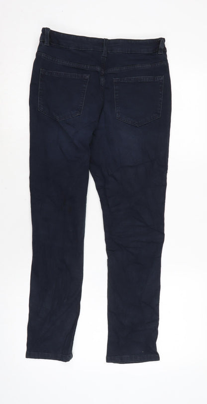 Marks and Spencer Girls Blue Cotton Skinny Jeans Size 11-12 Years L26 in Regular Zip