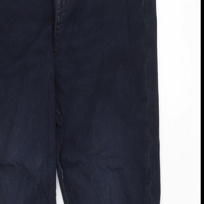 Marks and Spencer Girls Blue Cotton Skinny Jeans Size 11-12 Years L26 in Regular Zip