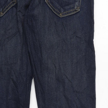 Marks and Spencer Mens Blue Cotton Blend Skinny Jeans Size 34 in L31 in Regular Zip