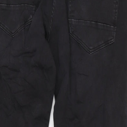 Marks and Spencer Mens Grey Cotton Blend Straight Jeans Size 3XL L29 in Regular Zip