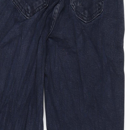 Marks and Spencer Womens Blue Cotton Blend Skinny Jeans Size 8 L27.5 in Regular Zip
