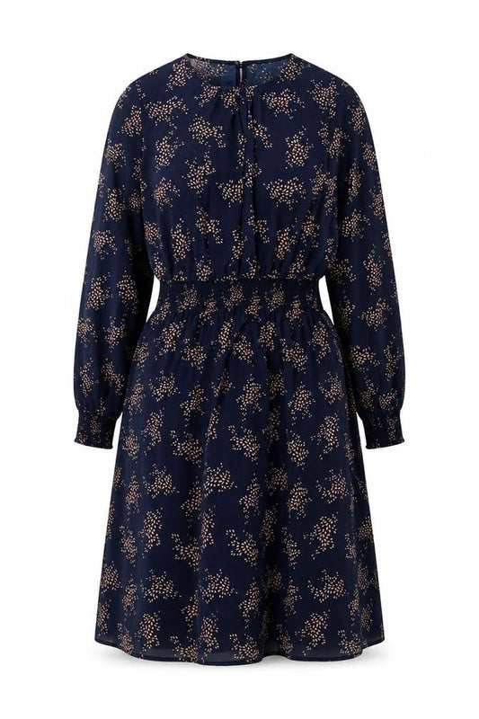 Stella Morgan Womens Blue Polyester A-Line Size 12 Round Neck Button - Elasticated Waist