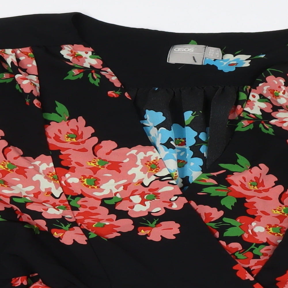 Womens UK Size 12 ASOS Multicoloured Basic Button-Up