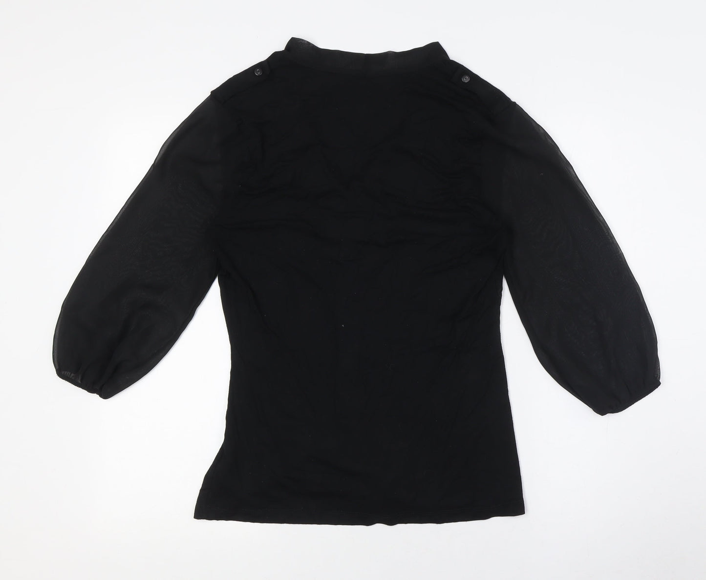 Womens UK Size 10 Marks and Spencer Black Basic Button-Up