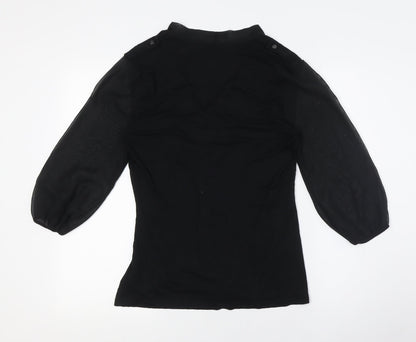 Womens UK Size 10 Marks and Spencer Black Basic Button-Up