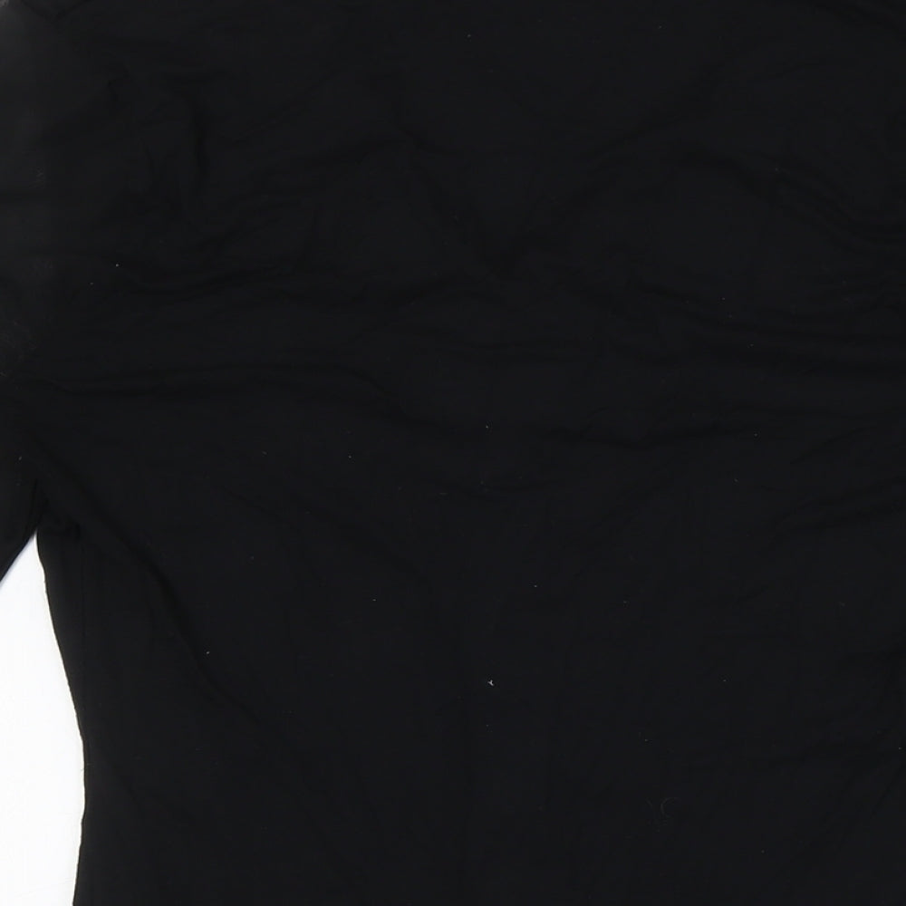 Womens UK Size 10 Marks and Spencer Black Basic Button-Up